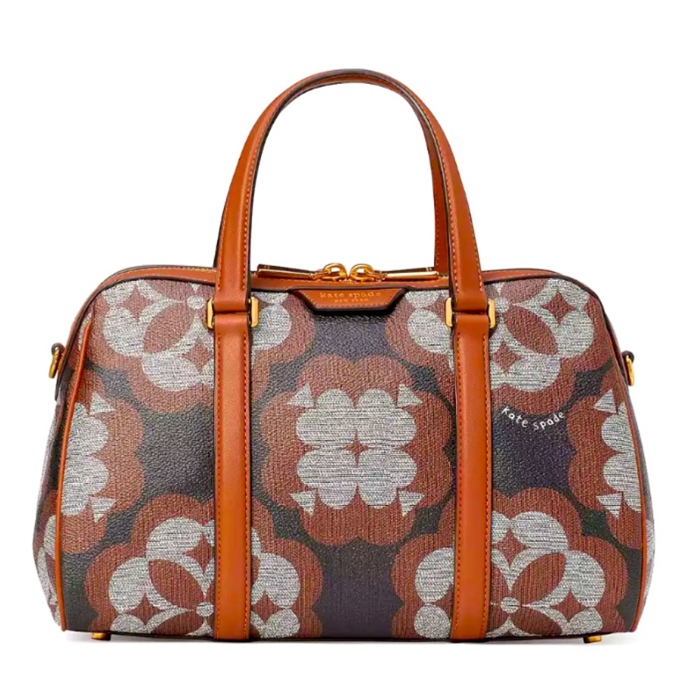 Kate Spade Eleanor Flower Monogram Coated Canvas Medium Satchel Crossbody NWOT